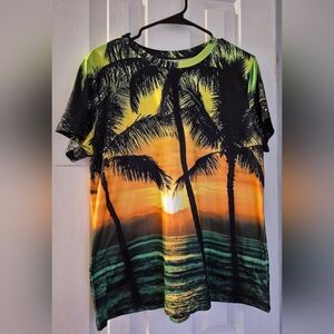 Sunset Palm Tree Graphic T-Shirt